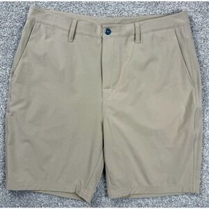 SAXX Go To Town 2N1 Shorts Mens 34 Beige BallPark Pouch Lined 9" Golf Casual